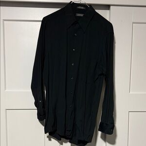 Men’s Arrow Ultra Silk Classic Black Dress Shirt